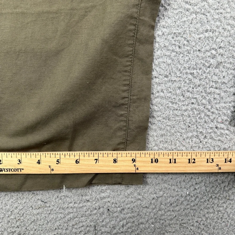 Banana Republic Mens Linen Blend Safari Pants 35X32 Olive Green Pocket Loose Fit